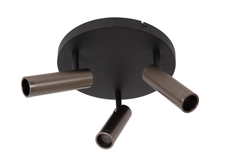 Lucide GRADO - Ceiling spotlight - Ø 25 cm - 3xGU10 (MR11) - Grey iron